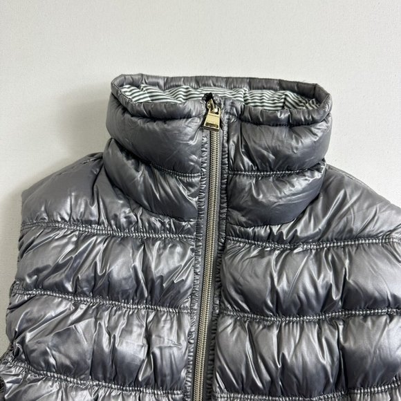 Calvin Klein‎ Metallic Silver Duck Down Puffer Vest Full Zip Quilt Women Small - Picture 4 of 12